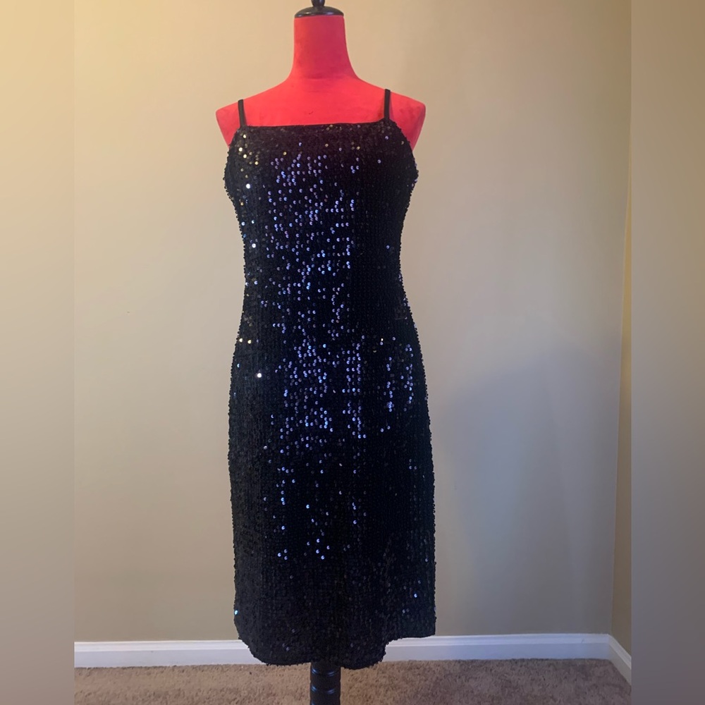 Black Sequin Party Dress